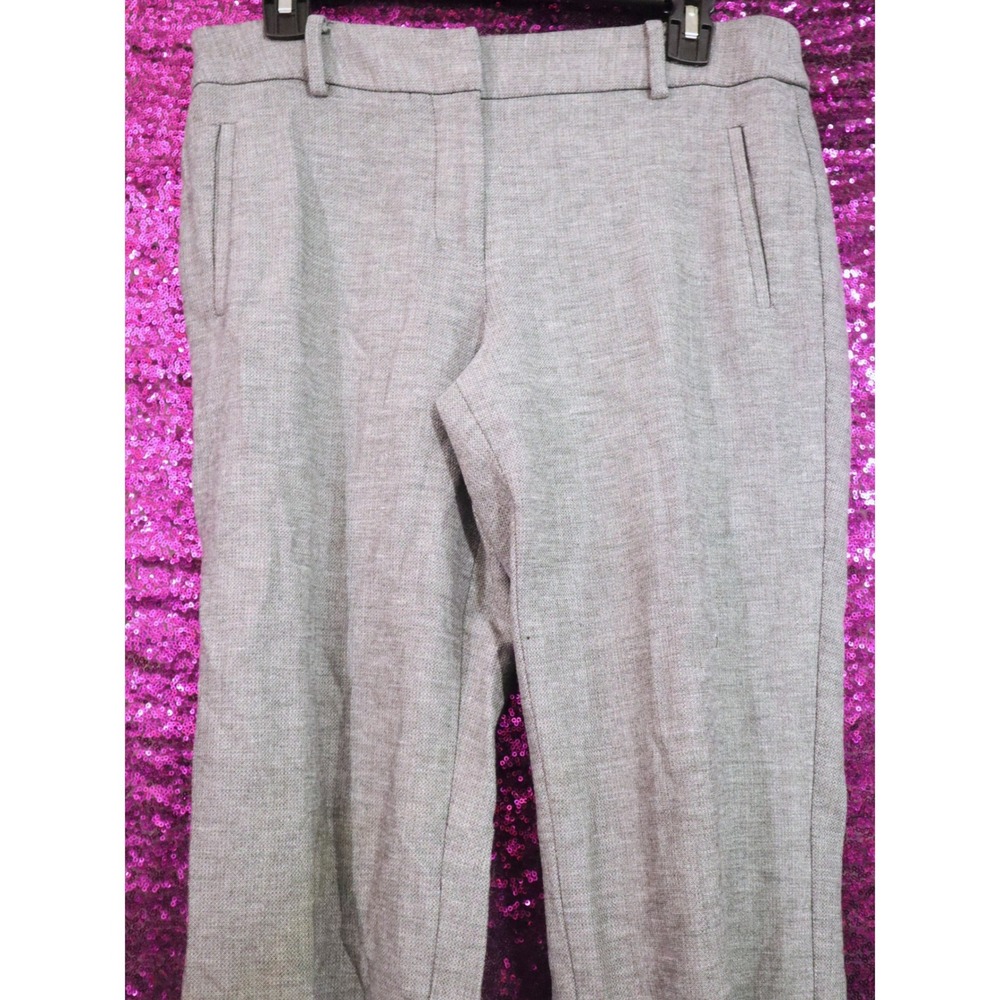 Grey Dress Pants 6 Talbots Womens Newport Straight Leg Textured Trousers